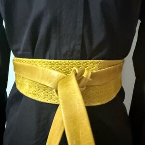 Ada leather woven wrap belt